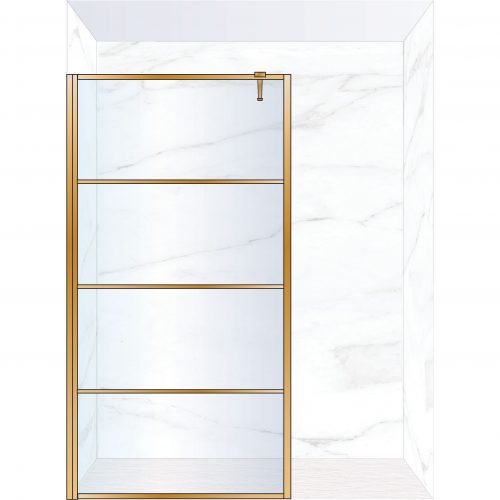 West One Bathrooms Online FXDEC120BB – DECO Fixed Panel 1200 x 2100 mm Brushed Brass & Clear Glass