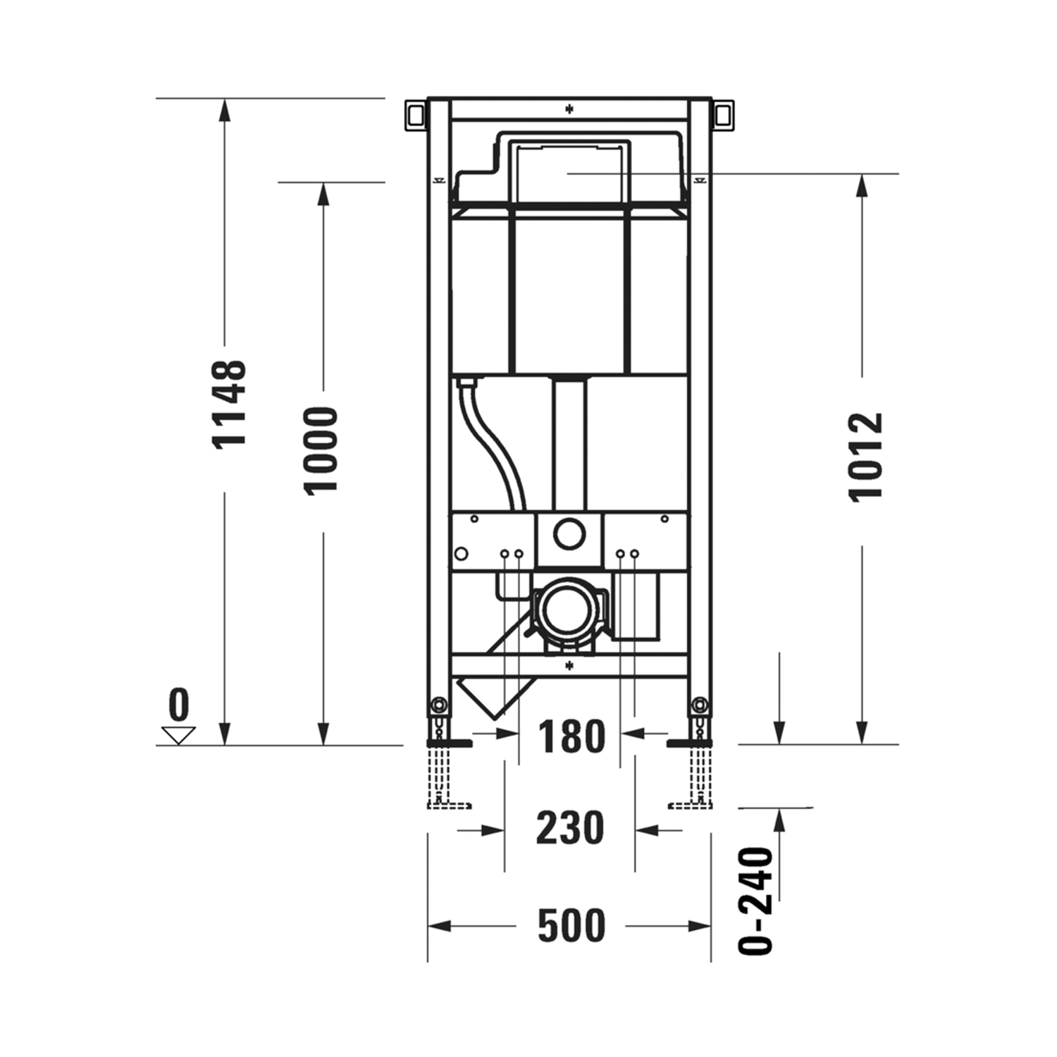 Toilet frame, integrated hygienic flush #WD1013   Tech