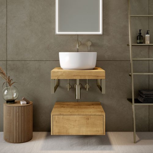 West One Bathrooms Online Concept Pure 50cm oak brushed ss