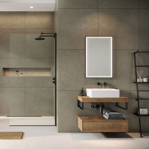 West One Bathrooms Online Concept Pure 80cm oak – brused matt black jpg