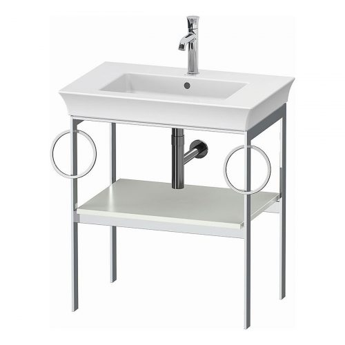 West One Bathrooms Online White Tulip Metal Console B