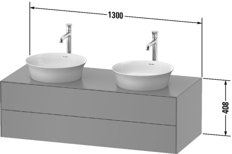 West One Bathrooms White Tulip Double Vanity Unit Technical