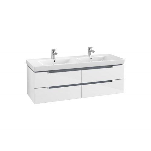 VB soho double basin & vanity unit – glossy white