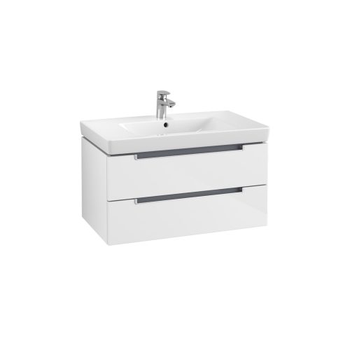 West One Online Soho Wall Hung Vanity Unit & Washbasin  White