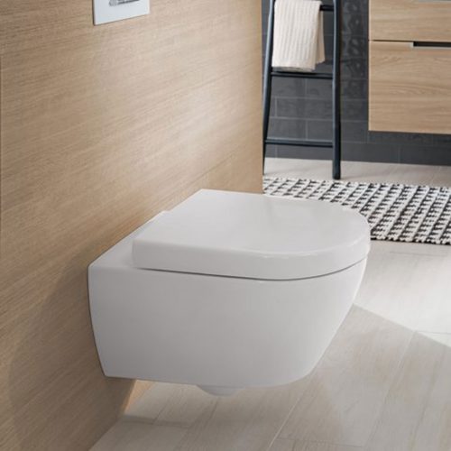 West One Online VB Soho Rimless Wall Hung WC & Soft Close Seat