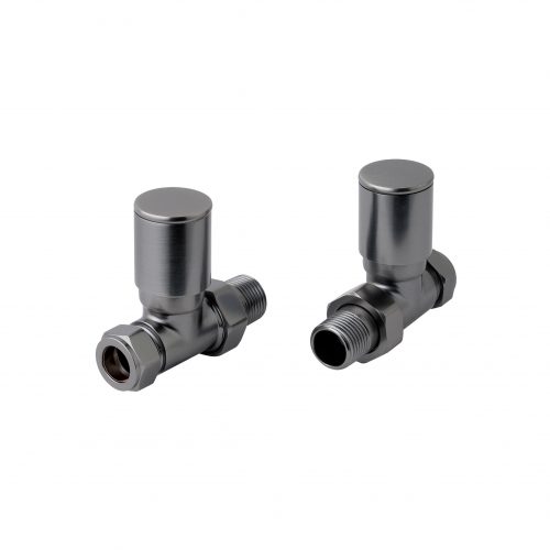 West One Bathrooms Online Straight Rad Valves Brushed Black