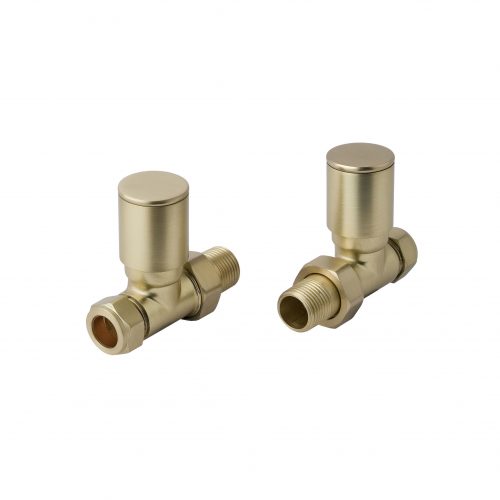 West one Bathrooms Online Straight Rad Valves Brushed Brass