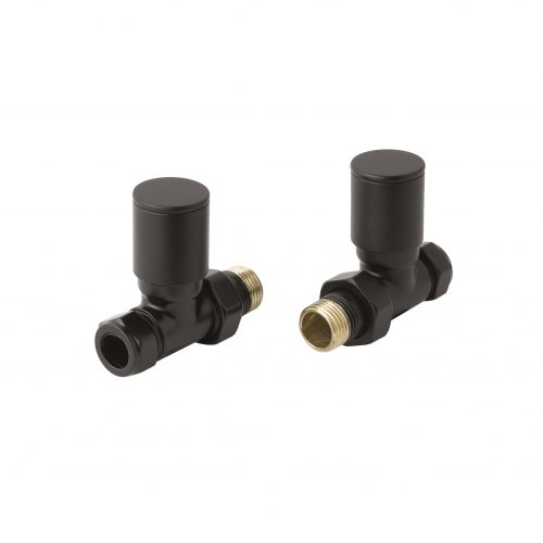 West One Bathrooms Online Straight Rad Valves Matt Black