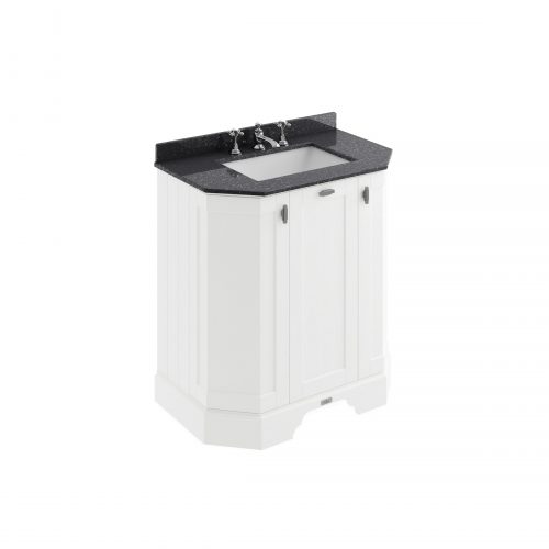 West One Bathrooms Online Victrion 750 angled White WT black 3 H v1