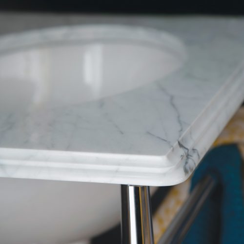 West One Bathrooms – Statuarietto Marble Countertop close up