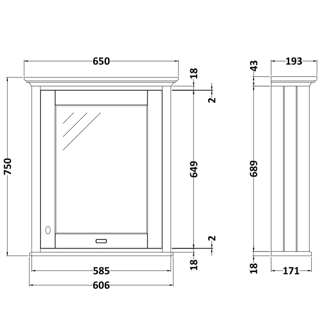 West One Victorion Mirror Cabinet