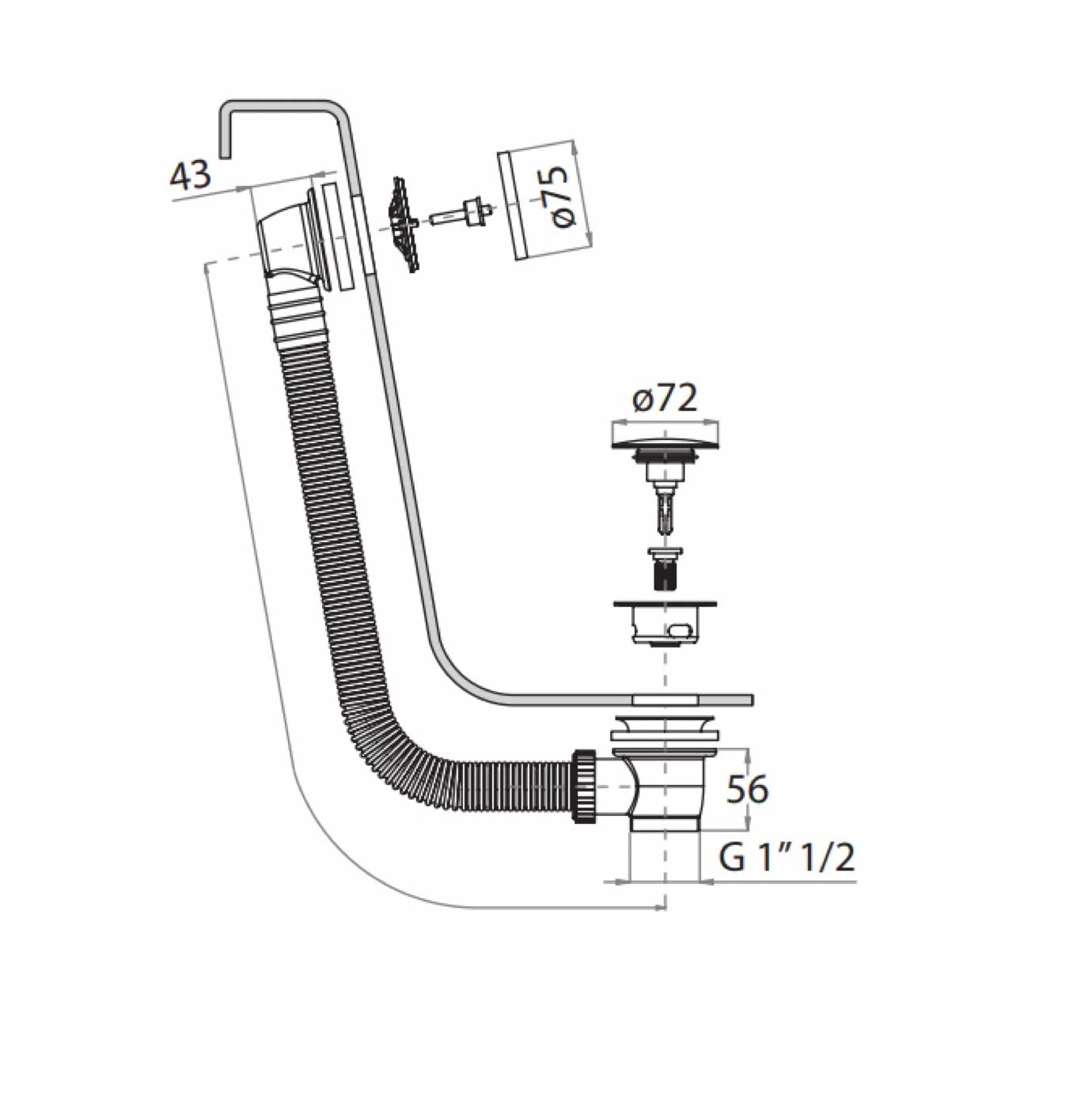 WOBO 3ONE6 Bath Click Clack Waste Technical