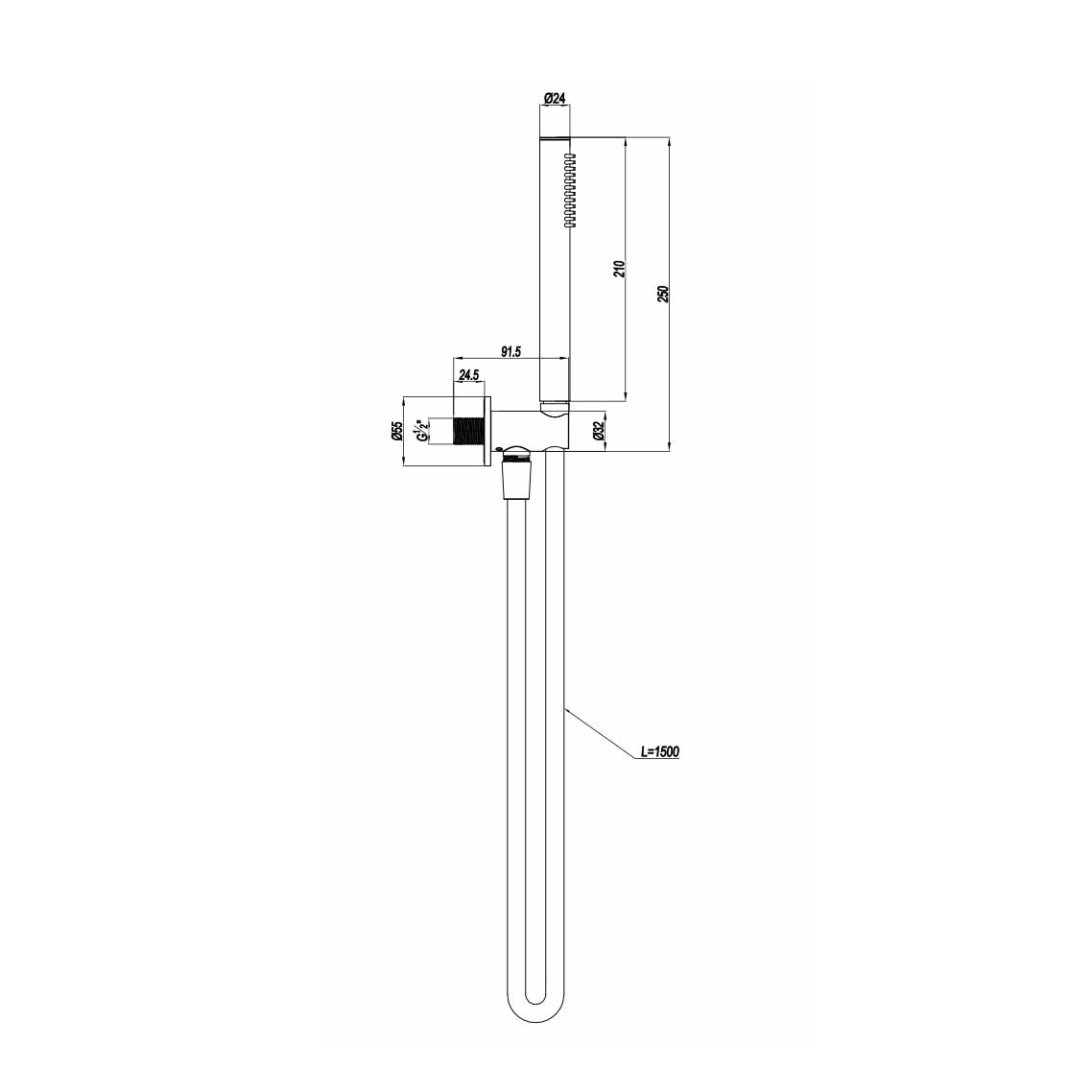 WOBO 3ONE6 Wall Outlet, Handset & Hose Technical