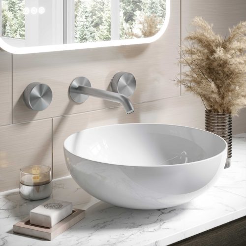 WOBO Crosswater 3ONE6 Three Hole Wall Mounted Basin Mixer Lifestyle