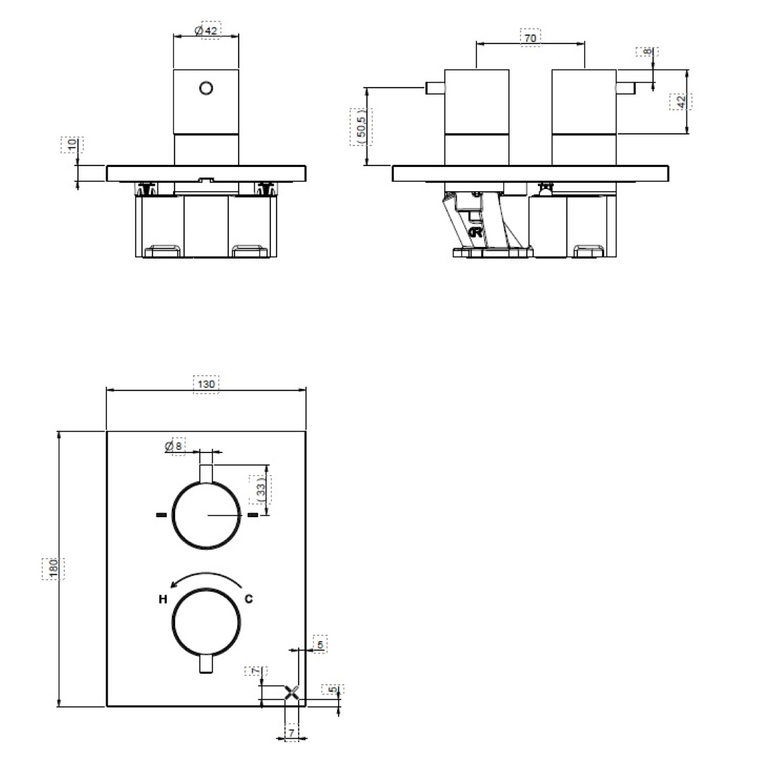 WOBO=3ONE6 Crossbox 2 Outlet Multi flow Trimest TECHNICAL