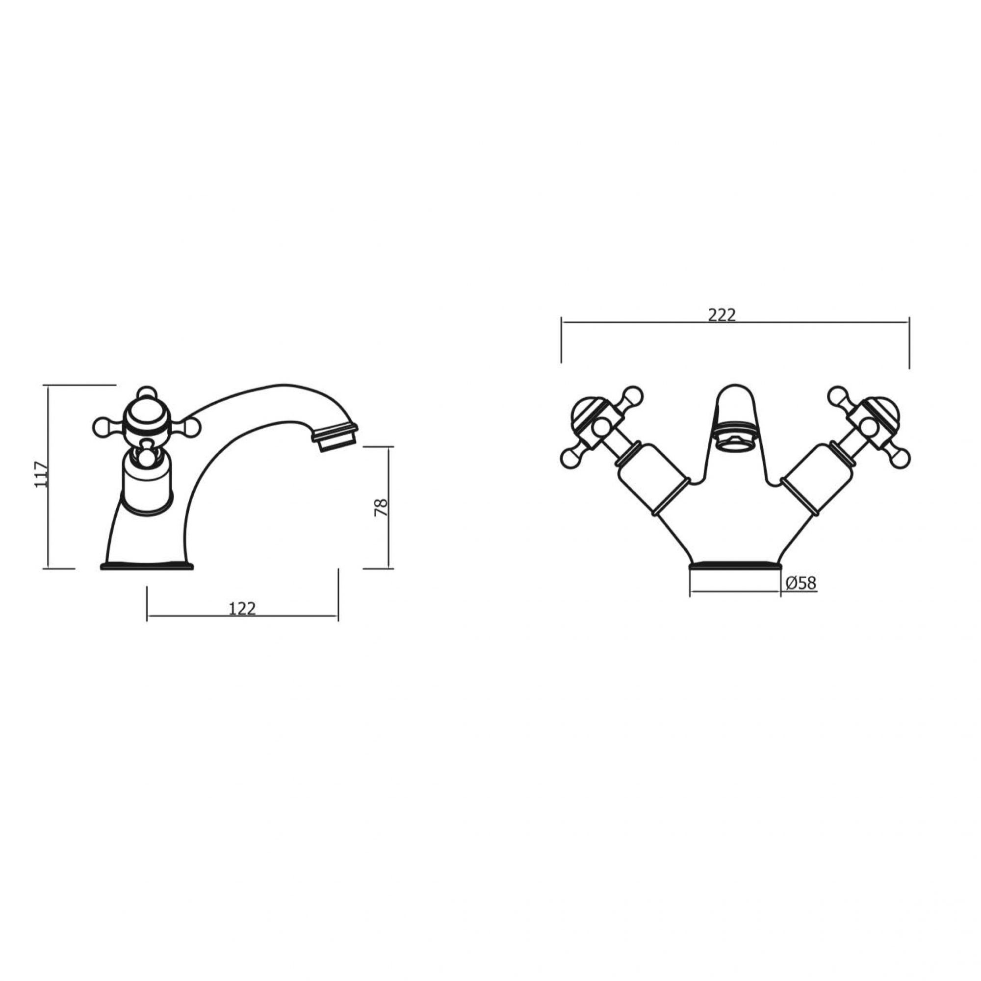 WOBO Belgravia Monobloc Basin Mixer V3 TECH