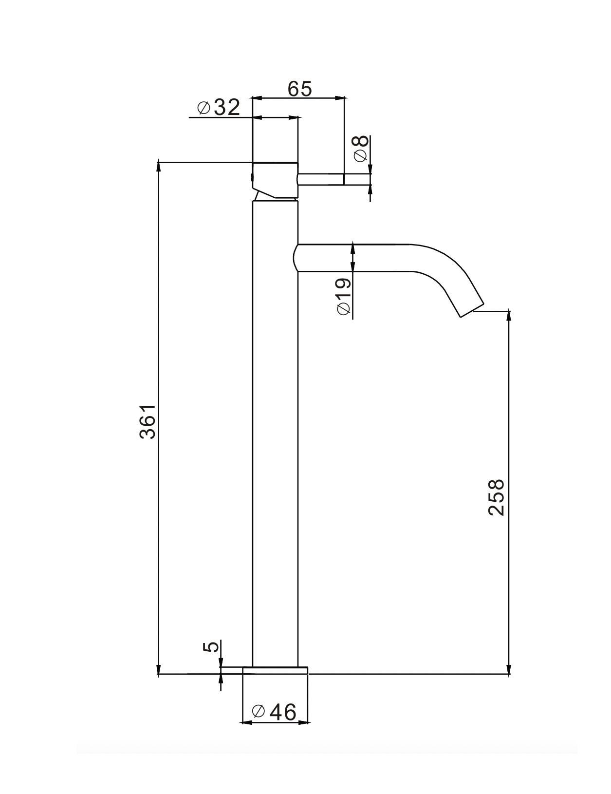 WOBO MPRO Tall Basin Mixer tech