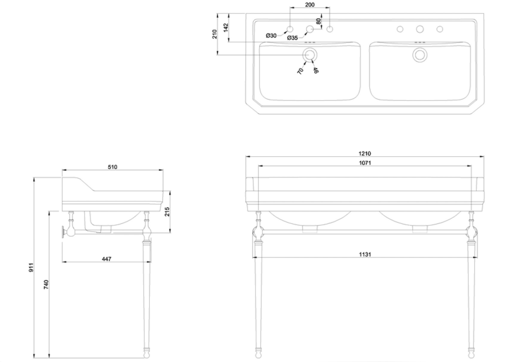 West One Bathrooms – Double Edwardian Basin