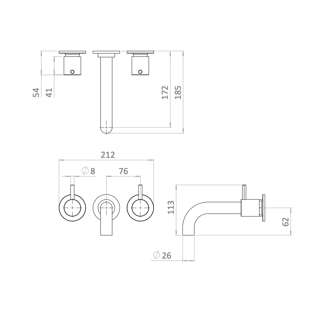 WOBO MPRO 3 Hole Bath Set TECH