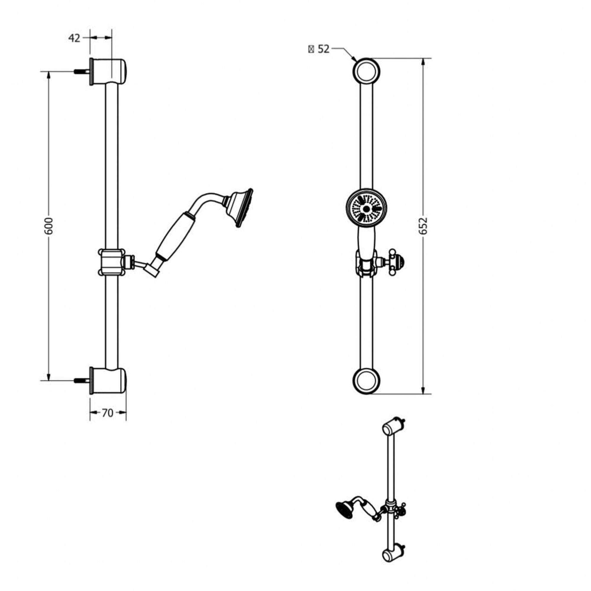 WOBOBelgravia Slide Rail Handset & Hose TECH
