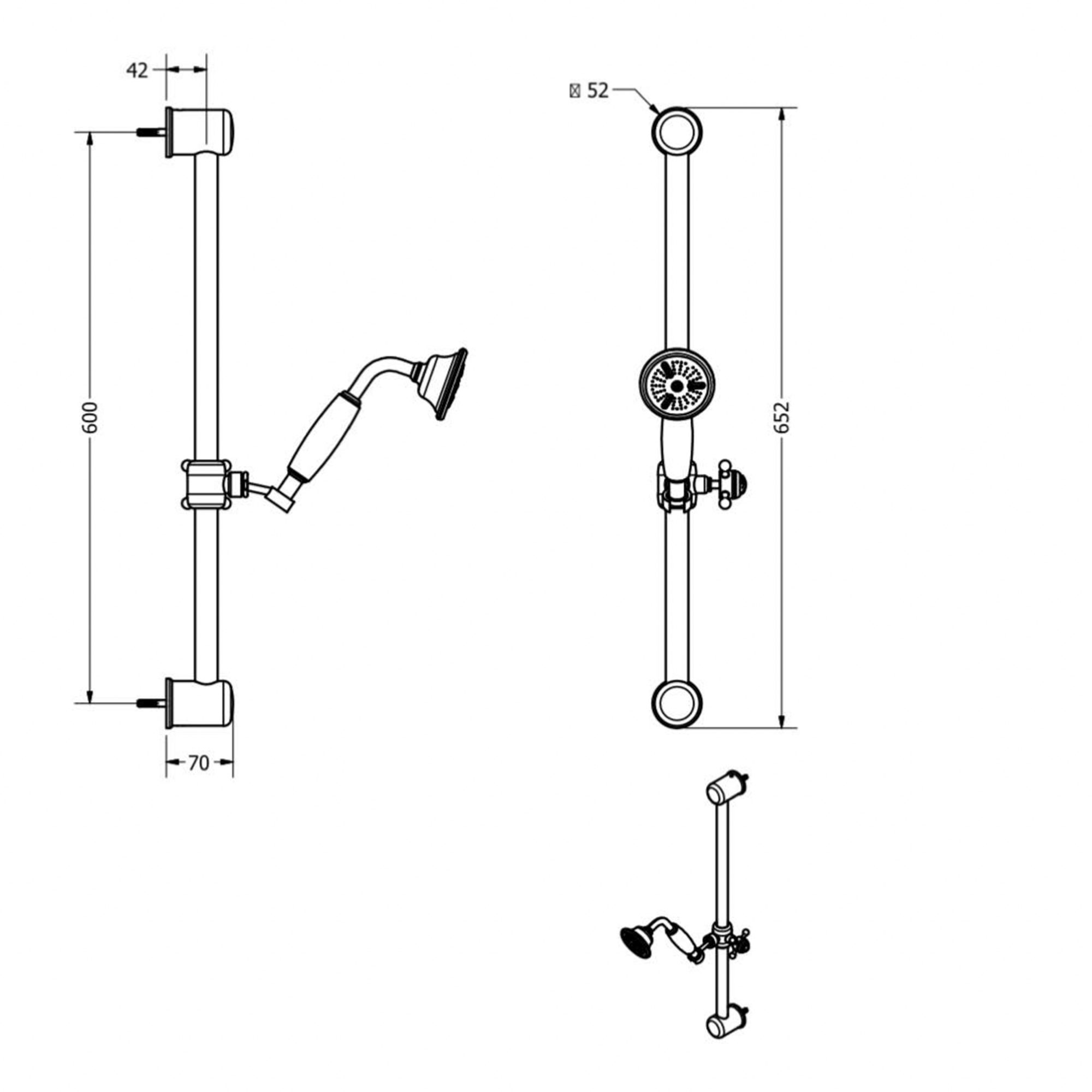 WOBOBelgravia Slide Rail Handset & Hose TECH