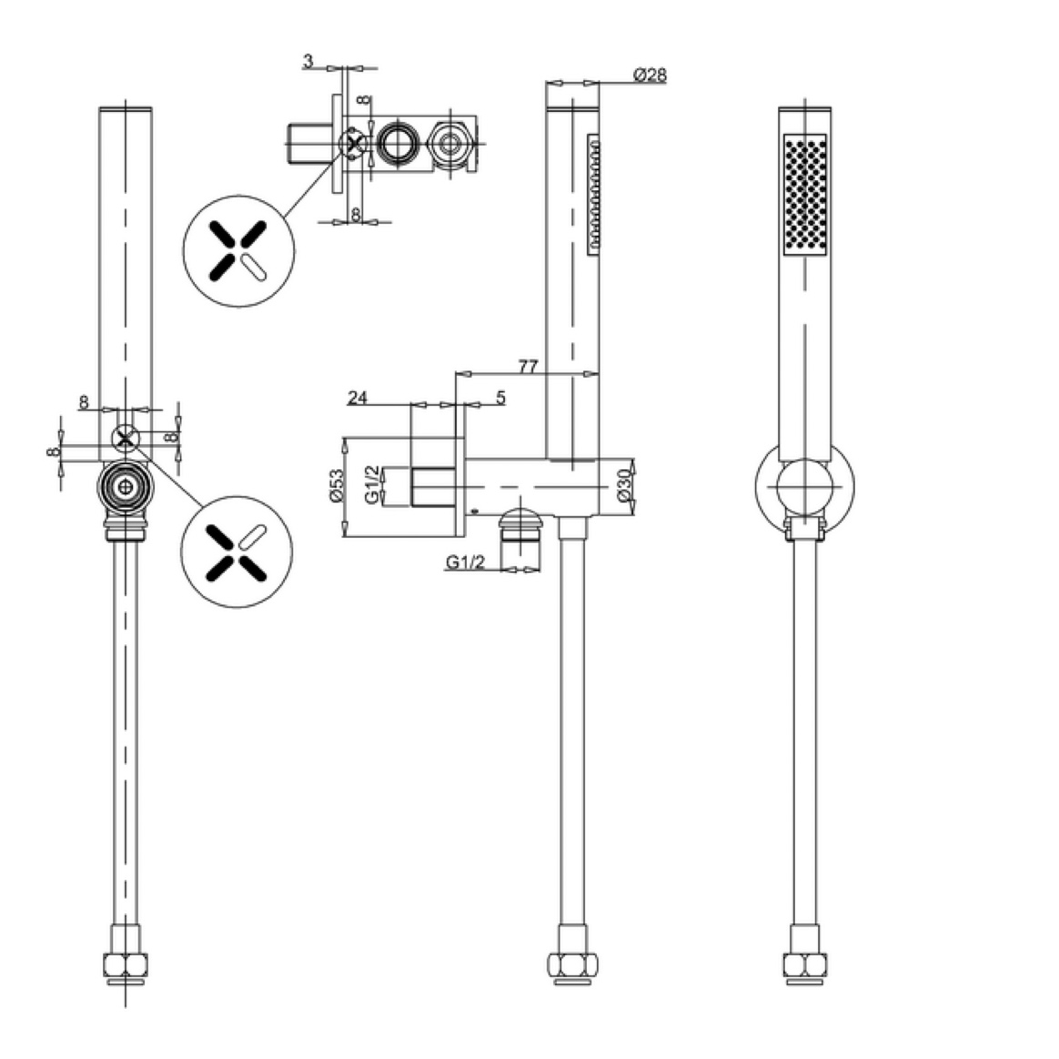 woboMPRO Wall Outlet with Hose & Handset Bracket tech