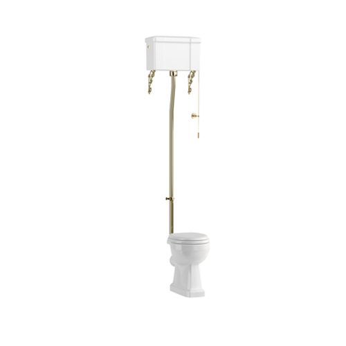 WOBO Burlington High Level WC with Dual Flush Ceramic Cistern & Soft Close Seat