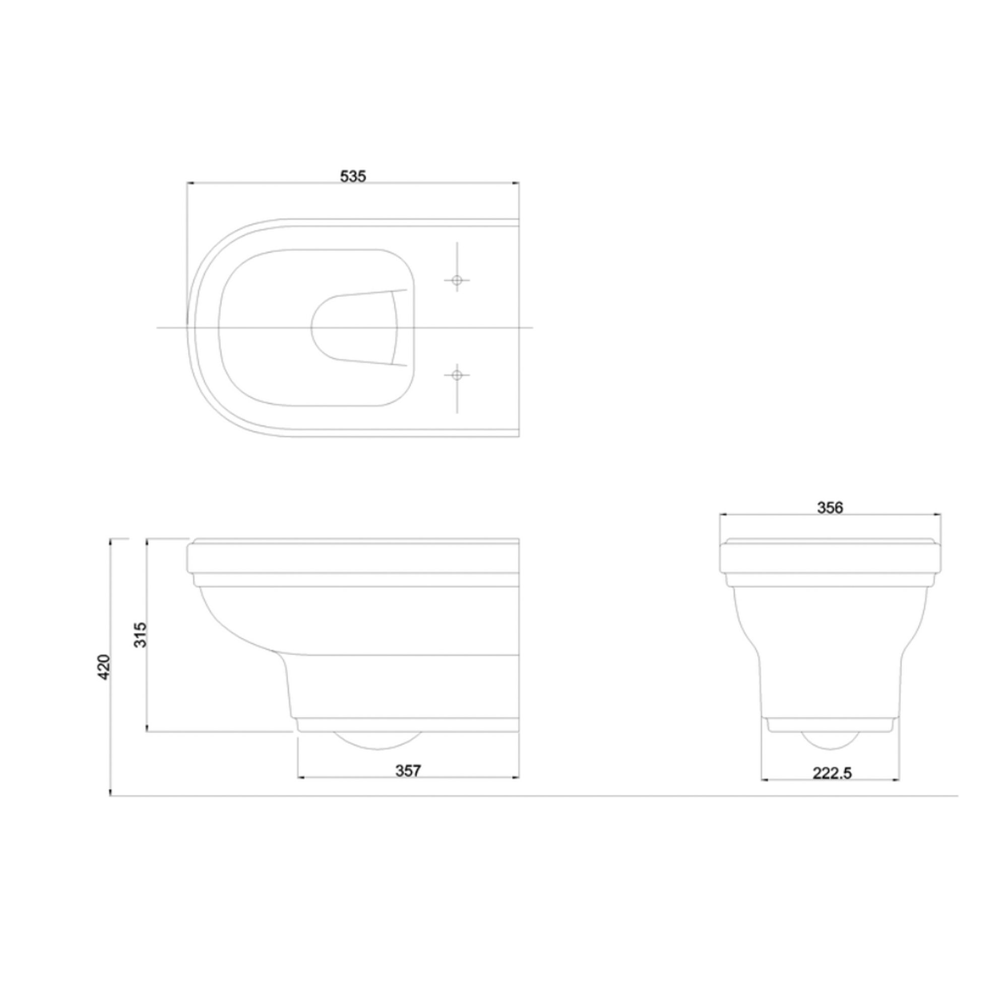 WOBO Burlington Riviera Wall Hung WC & Soft Close Seat TECH