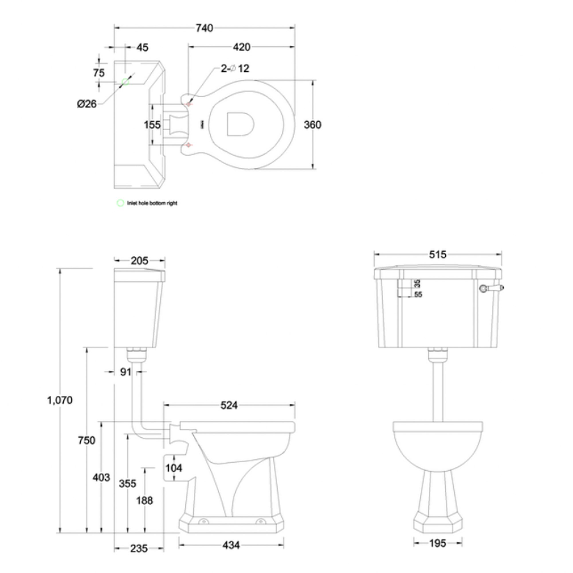 WOBO Standard Low Level WC with 520 Lever Cistern TECH
