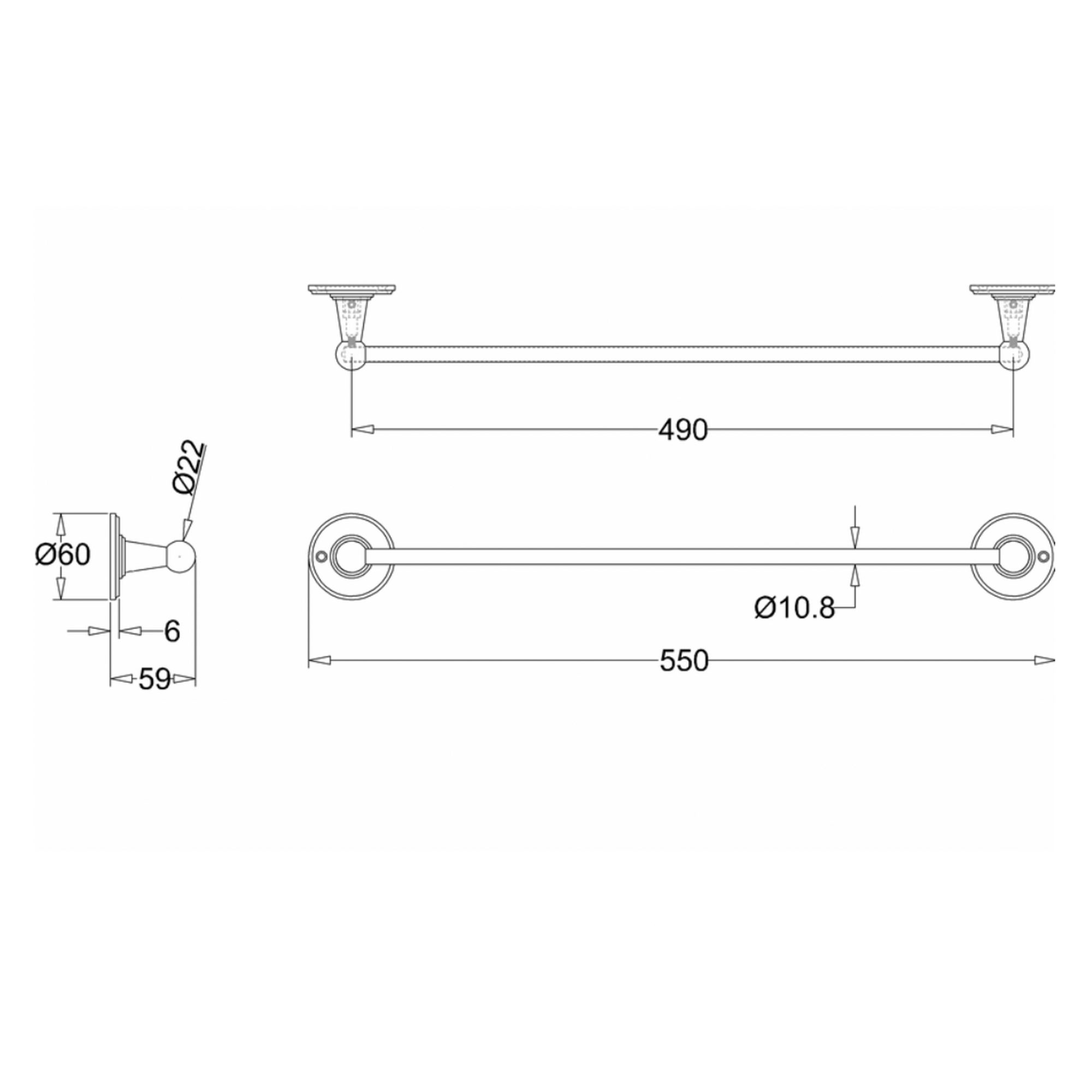 WOBO  Burlington Single Towel Rail