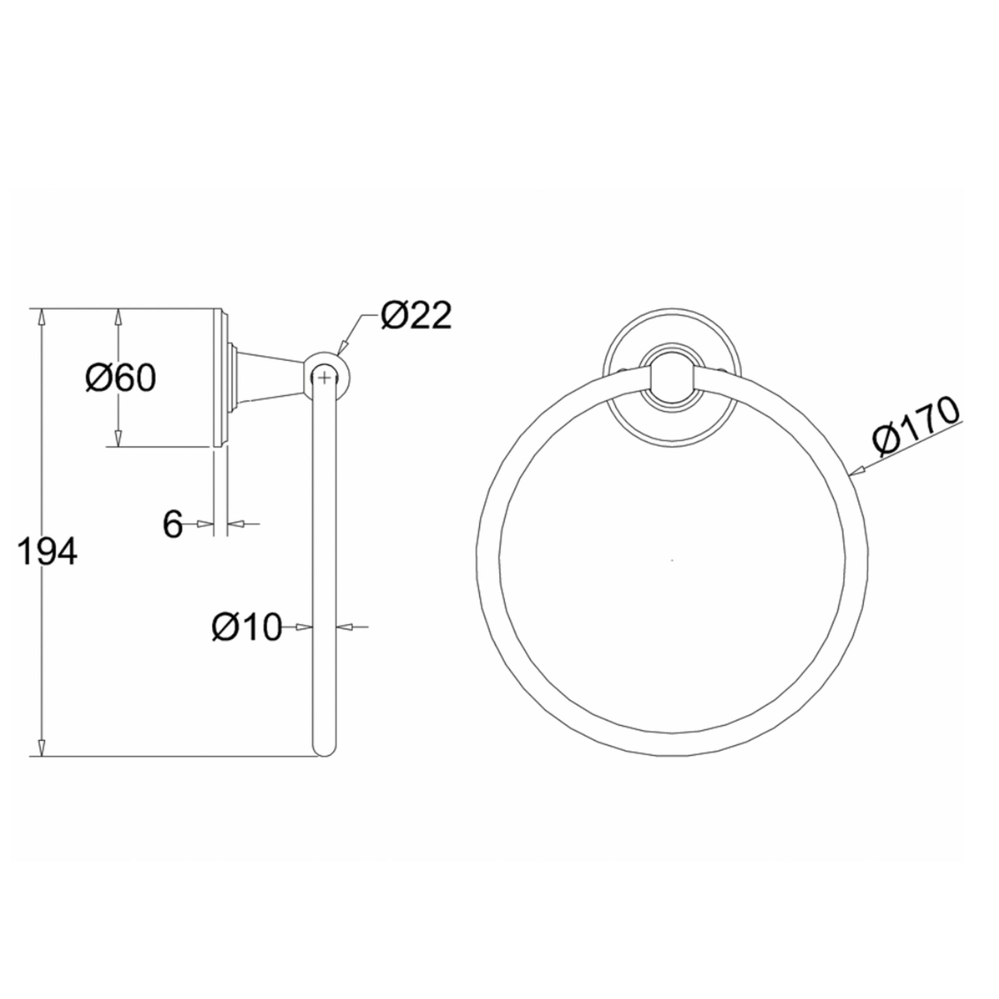 WOBO  Burlington Towel Ring  Tech