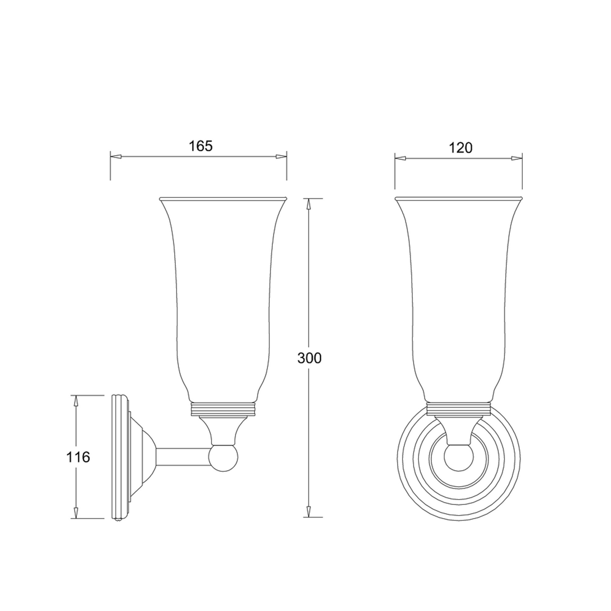 WOBO Burlington Wall Light with Chrome Base & Clear Glass Vase Shade Tech