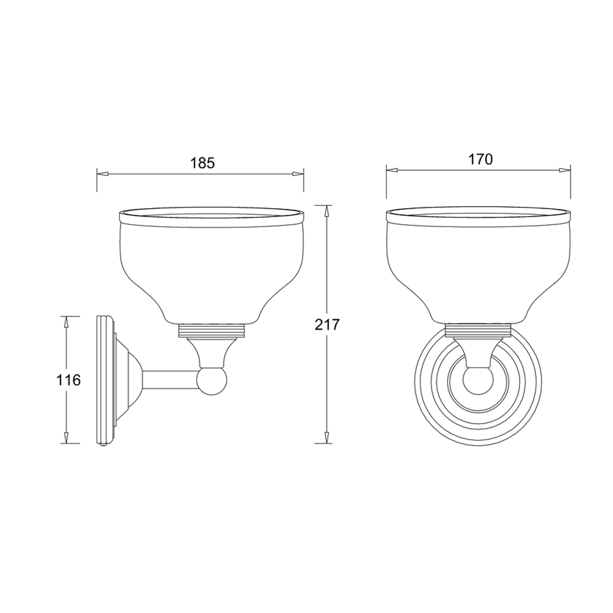 WOBO Burlington Wall Light with Chrome Base & Opal Glass Shade Tech