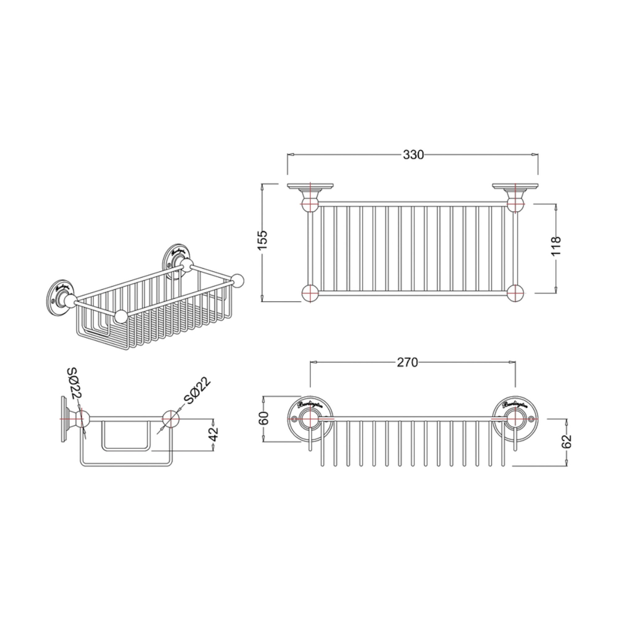 WOBO Burlington Wire Basket