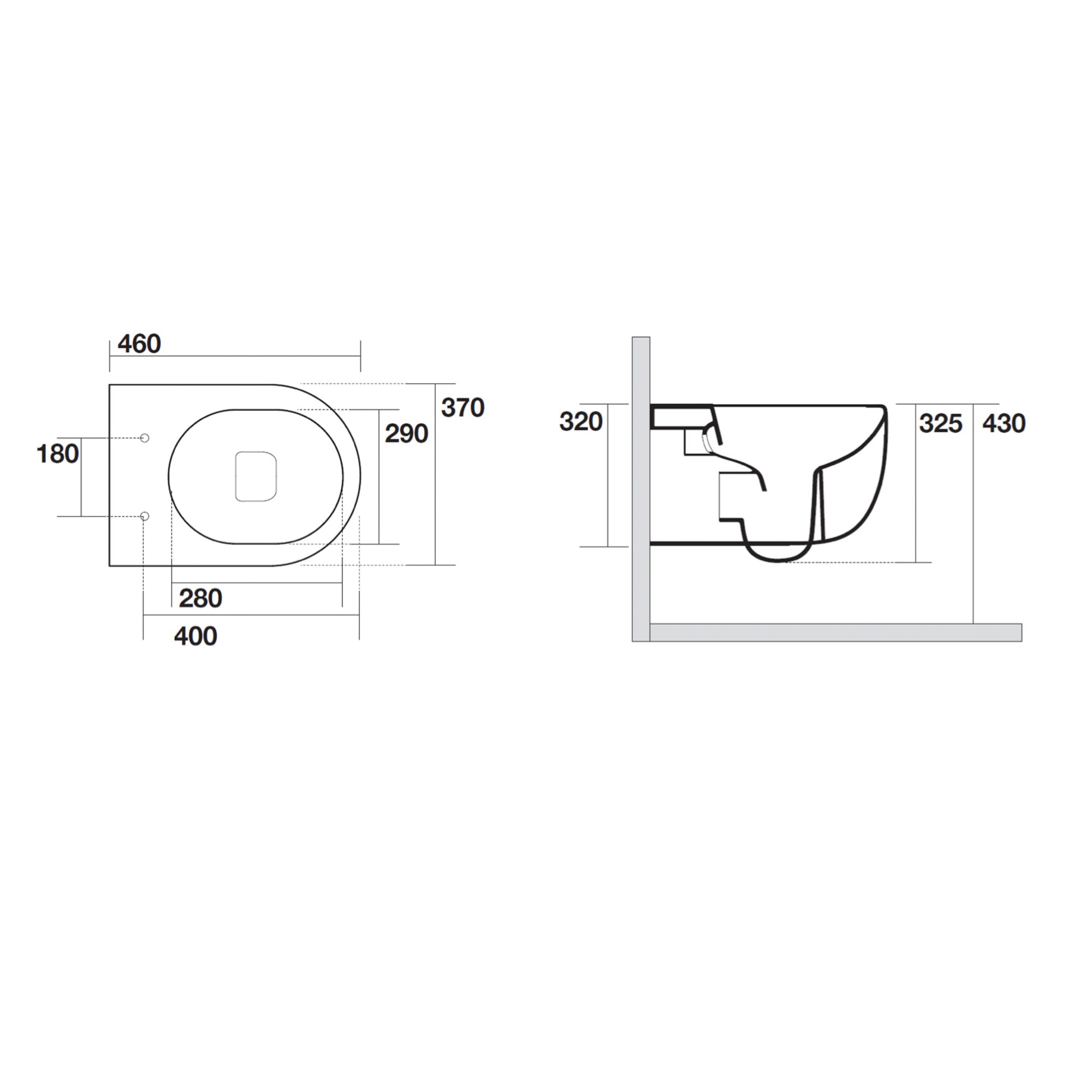 WOBO Crosswater Glide II Wall Hung Rimless Technical