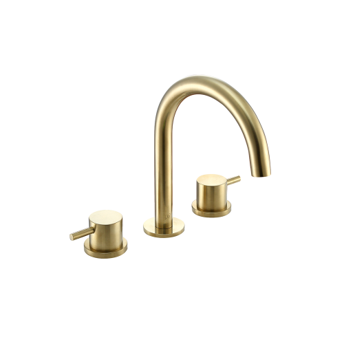 YOO 3 Hole Deck Mounted Basin Mixer, 160mm Brass