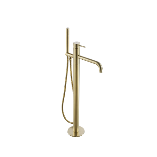 YOO Floor Standing Bath and Shower Mixer Brass