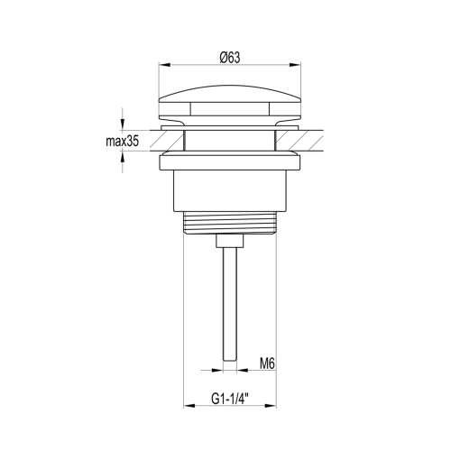 YOO Univeral Basin Clicker Waste dimensions