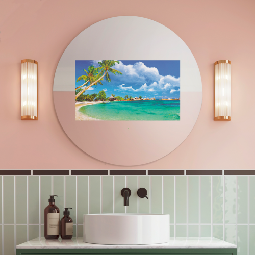 AL 22MR Round Mirror TV lifestyle image