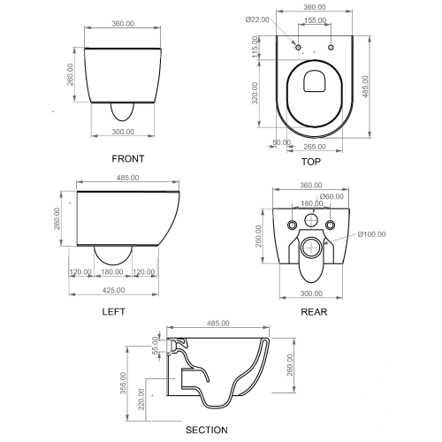 JOFEL Compact Wall Hung WC   technical