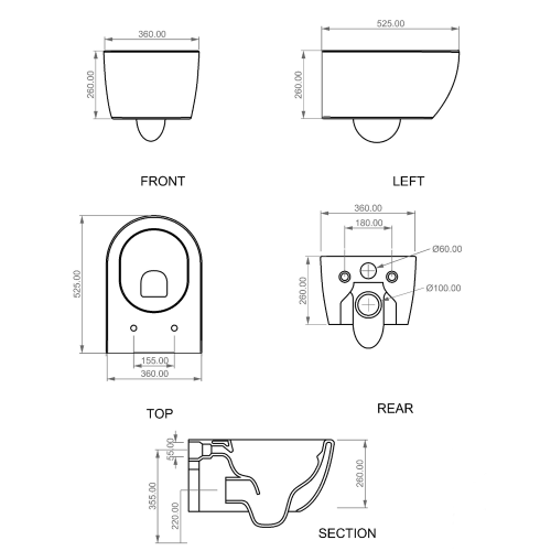 Like Wall Hung WC  technical   LKWCSO