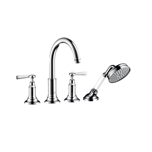 AXOR Montreux 4 hole rim mounted bath mixer with Secubox chrome lever