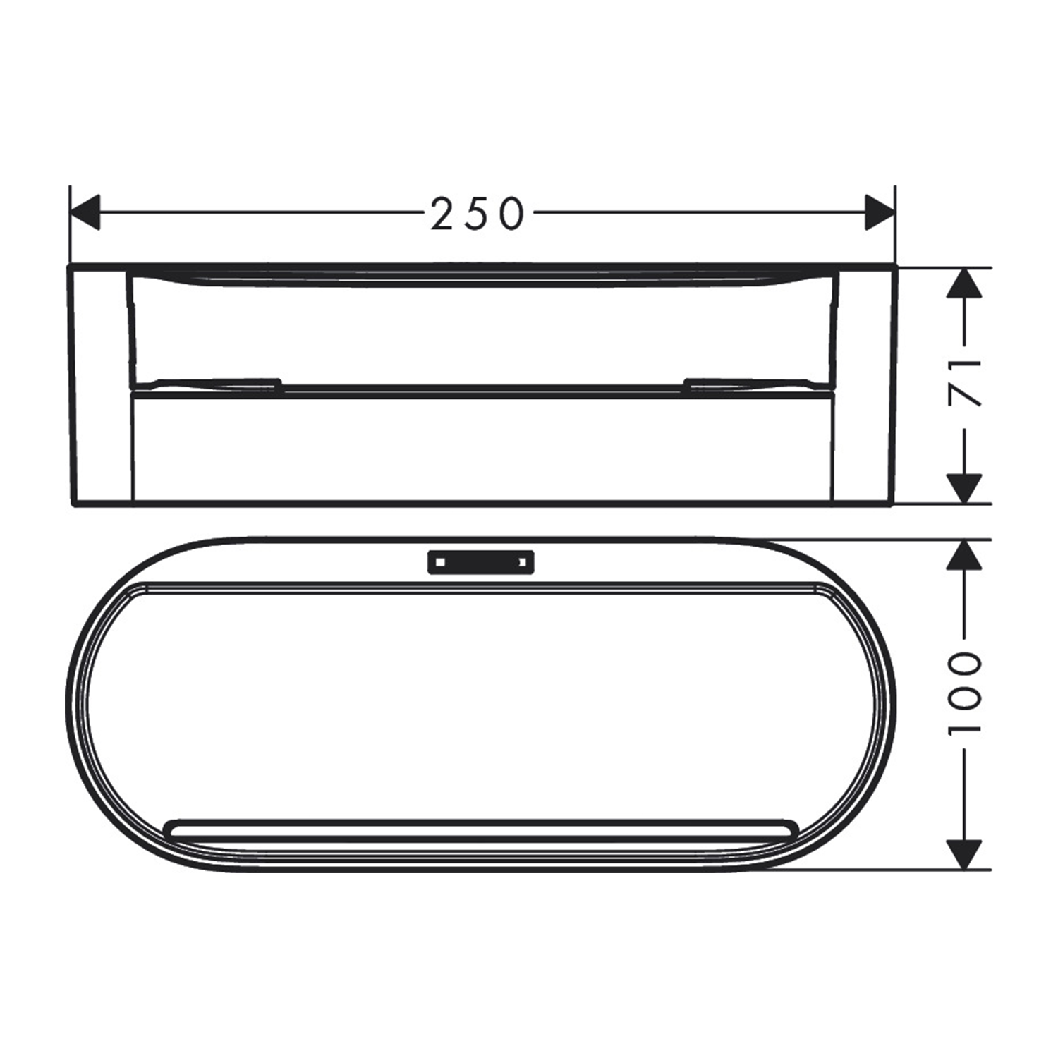 hansgrohe WallStoris Storage basket deep technical