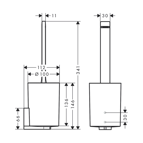 hansgrohe WallStoris Toilet brush holder with brush West One