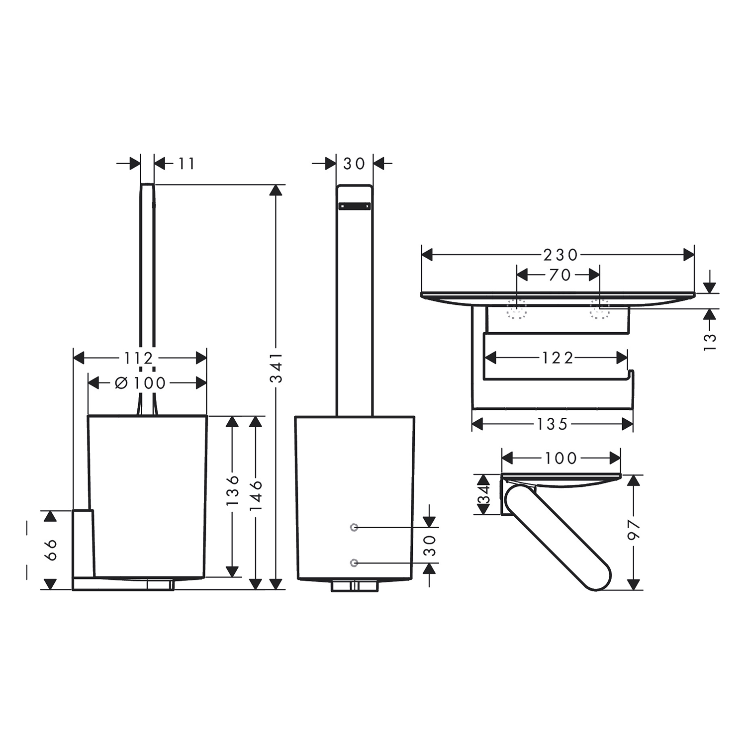 hansgrohe WallStoris Toilet bundle technical