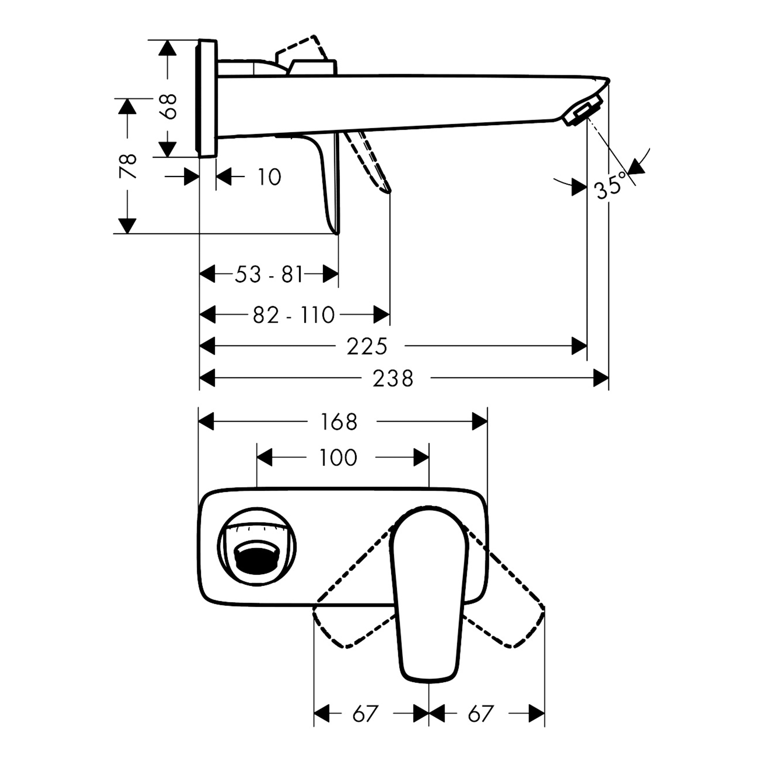 TalisE Single lever basin mixer spout 22