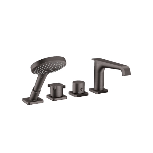 west one bathrooms axor citterio e 4 hole rim mounted thermostatic bath mixer brushed bronze chrome