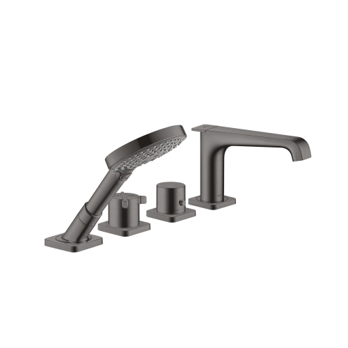 west one bathrooms axor citterio e 4 hole thermostatic tile mounted bath mixer brushed black chrome