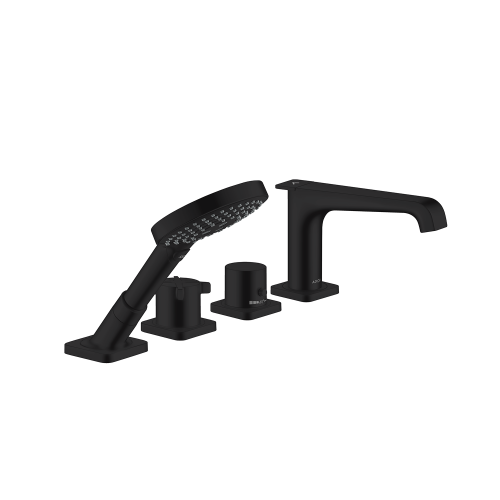 west one bathrooms axor citterio e 4 hole thermostatic tile mounted bath mixer matt black