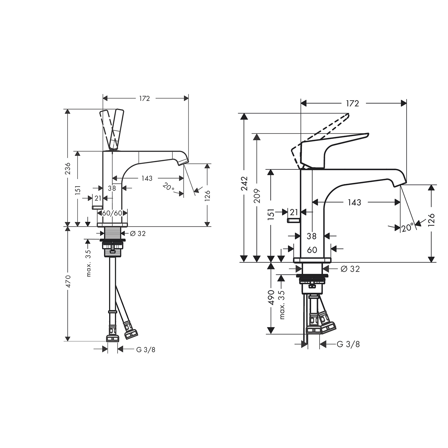 west one bathrooms axor citterio e single lever basin mixer 130 technical